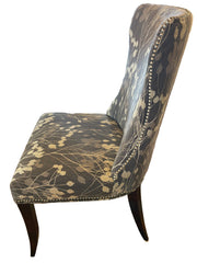 Precedent Dining Chairs, Nail Head Detail, Gray Flower Pod Upholstery, Set of 6, Sku 033032
