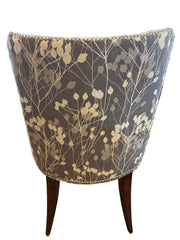Precedent Dining Chairs, Nail Head Detail, Gray Flower Pod Upholstery, Set of 6, Sku 033032