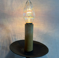 Iron Wall Sconce, Black, Single Candle Stick Light, Sku: 033291