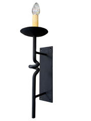 Iron Wall Sconce, Black, Single Candle Stick Light, Sku: 033291