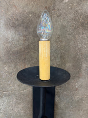 Iron Wall Sconce, Black, Single Candle Stick Light, Sku: 033291