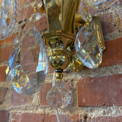 Schonbek Wall Light, Chrystal, Brass, Two Candle Lights, Ornate, Traditional, Sku: 033302