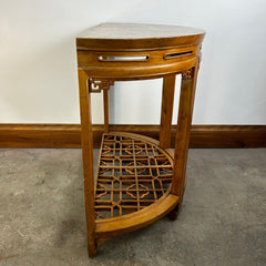 Half Moon Table, Wall Table, Asian Design, Solid Wood, Light Brown