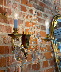 Schonbek Wall Light, Chrystal, Brass, Two Candle Lights, Ornate, Traditional, Sku: 033302