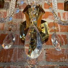 Schonbek Wall Light, Chrystal, Brass, Two Candle Lights, Ornate, Traditional, Sku: 033302