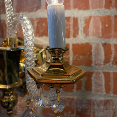 Schonbek Wall Light, Chrystal, Brass, Two Candle Lights, Ornate, Traditional, Sku: 033302