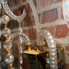 Schonbek Wall Light, Chrystal, Brass, Two Candle Lights, Ornate, Traditional, Sku: 033302