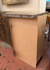 Corner Bathroom Vanity, Kohler Sink, Light Brown Stain, Stone Top, Silver Hardware, Sku: 033310