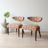 Pair MCM Midcentury Modern Slipper Chairs, Newer Upholstery, S32114