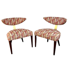 MCM Midcentury Modern Style Slipper Chairs, Pair, Newer Upholstery, S32114