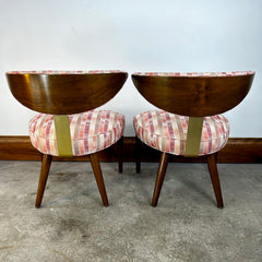 MCM Midcentury Modern Style Slipper Chairs, Pair, Newer Upholstery, S32114
