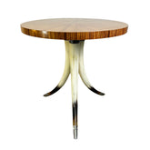 Theodore Alexander Three Horn Legged Table, Round Wood Top
