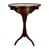 Accent Table, Vintage, Small, Round, Solid Wood, Three-Drawer