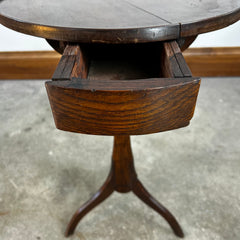 Accent Table, Vintage, Small, Round, Solid Wood, Three-Drawer