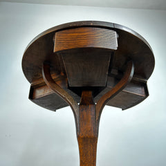 Accent Table, Vintage, Small, Round, Solid Wood, Three-Drawer