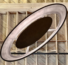 Chandelier, Oval Steel and Mesh XL, Silver Tone Color, 12 lights, Sku: 033307