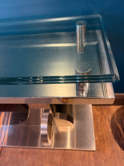 Console Table Stainless Steel, Glass and Marble Design, Sku: 033094