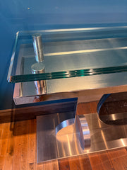 Console Table Stainless Steel, Glass and Marble Design, Sku: 033094