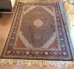 Silk Area Rug, Primarily Blue, Red, Sku: 033336