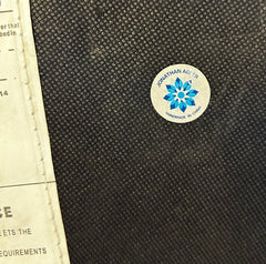 Jonathan Adler Maxim White Linen Tuffet Side Table, Brass Frame