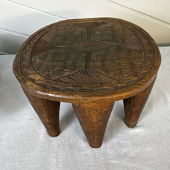 Asian Porcelain Blue Dog, Hand Painted on Wood Stand, Vintage