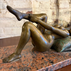 Bronze Table Sculpture, Recumbent Female Nude, Artist: Louis Chalon, French 1866-1940, sku: 032192