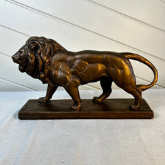 Lion Table Sculpture, Golden, Austin