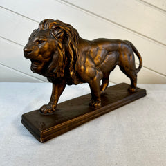 Lion Table Sculpture, Golden, Austin