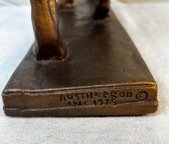 Lion Table Sculpture, Golden, Austin