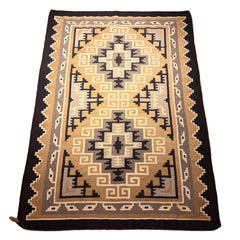 Throw Rug, 100% Wool, South West Design, Beige, Black, Grey, Brown, Taupe, sku: 033416