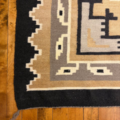 Throw Rug, 100% Wool, South West Design, Beige, Black, Grey, Brown, Taupe, sku: 033416