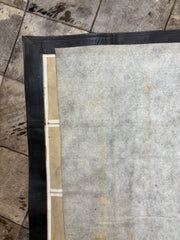 Hair on Hide Patchwork Area Rug, Taupe & Brown, Leather Edge Trim, Sku 033233