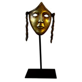 Face Mask, Table Art, Brass Sculpture, Made in Spain
