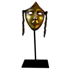 Face Mask, Table Art, Brass Sculpture, Made in Spain