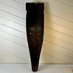 Primitive Gray Wooden Mask, Hand Carved, Wall Art,Vintage