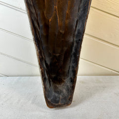 Primitive Gray Wooden Mask, Hand Carved, Wall Art,Vintage