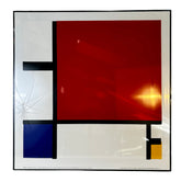 Mondrian Serigraph Print, Blue, Red, Black & Yellow, Printed in France