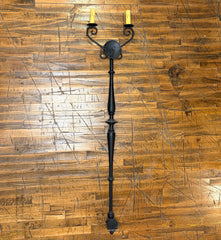Wall Light, Iron, Tall, Two Candlestick Lights, Rustic, Traditional, sku: 033454