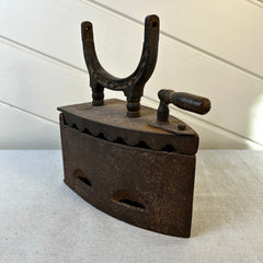 Vintage Clothing Iron, Large, Rustic