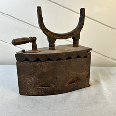 Vintage Clothing Iron, Large, Rustic