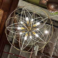 Currey & Company Zenda 10 Light Chandelier, Gold and Silver, sku: S32324