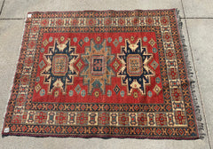 Rug, Wool, 100%, Medium Size, Red, Blue, Beige, Sku: 033588
