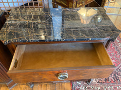 Drexel Heritage End Table with Three Drawers, Dark Marble Top, sku: 033553