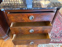 Drexel Heritage End Table with Three Drawers, Dark Marble Top, sku: 033553