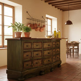 Large Rustic Cabinet, Twelve-Drawer, One Center Cabinet, sku: 033556