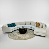 Milo Baughman, Thayer Coffin, Inc. Clip Collection White Leather Sofa Couch, Three Piece Sectional