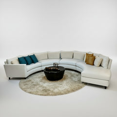 Milo Baughman, Thayer Coffin, Inc. Clip Collection White Leather Sofa Couch, Three Piece Sectional