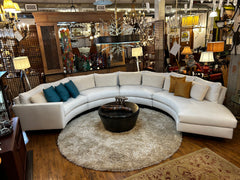 Milo Baughman, Thayer Coffin, Inc. Clip Collection White Leather Sofa Couch, Three Piece Sectional