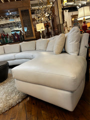 Milo Baughman, Thayer Coffin, Inc. Clip Collection White Leather Sofa Couch, Three Piece Sectional