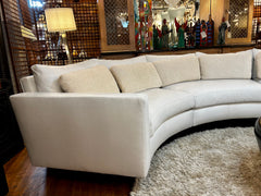 Milo Baughman, Thayer Coffin, Inc. Clip Collection White Leather Sofa Couch, Three Piece Sectional